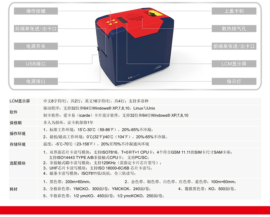 S20颯瑞 證卡打印機 員工卡 會員卡