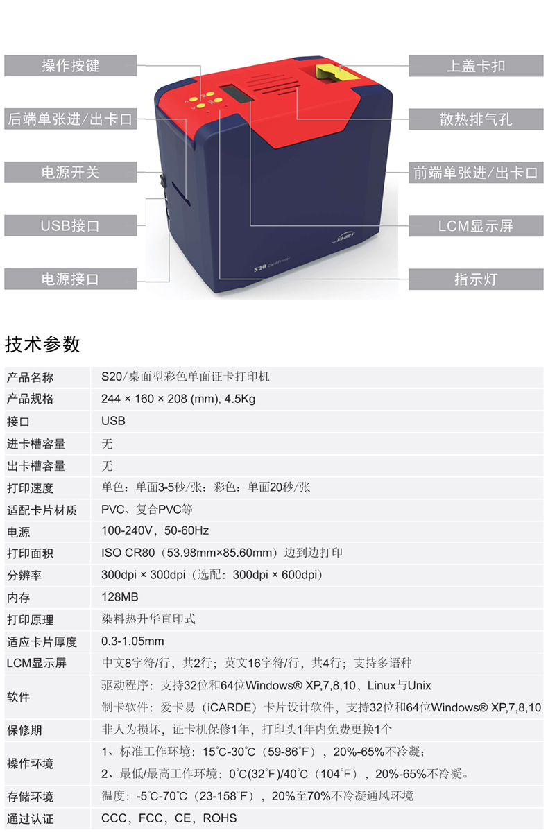 颯瑞證卡打印機 s21 工作證 